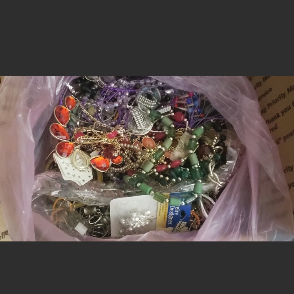 10lb Junk Jewelry lot for crafts, repurpose, harvest